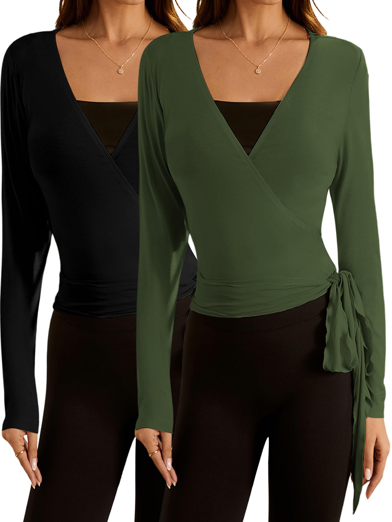 Women's Pilates Outfits Wrapped shirt