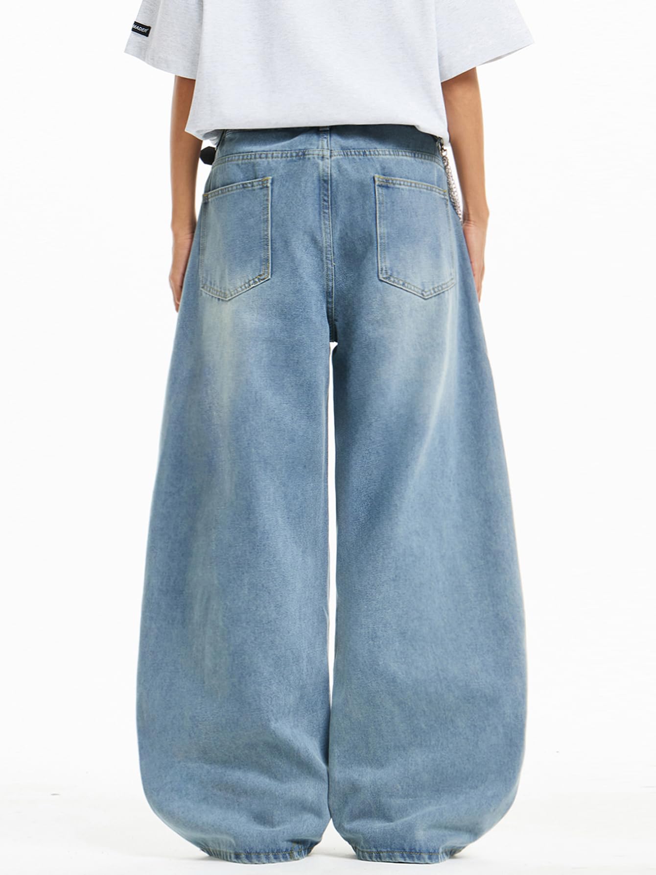 Mens Streetwear Hip Hop Baggy Wide Leg jeans