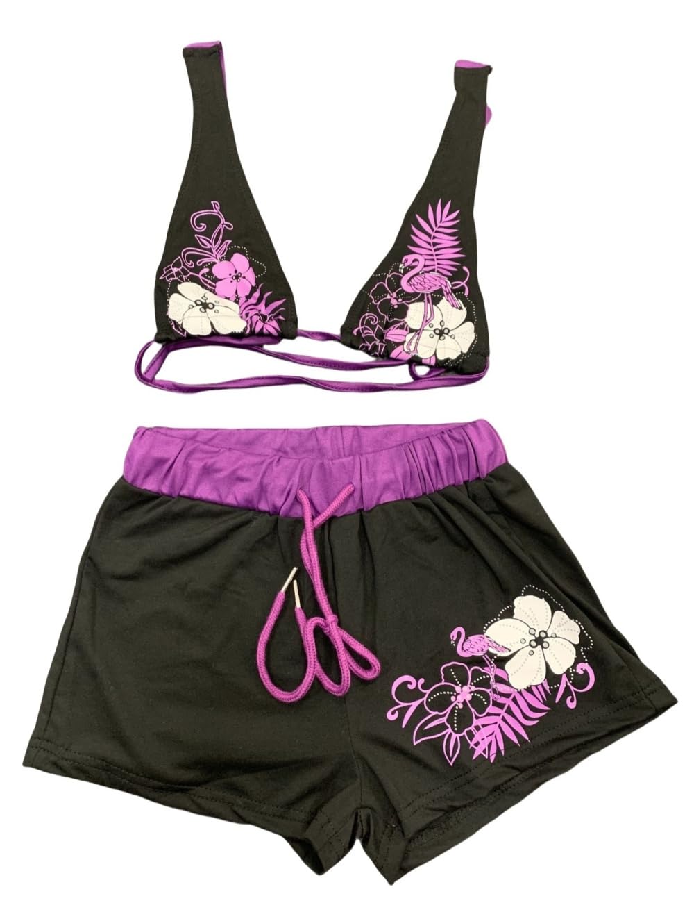 Y2k Tankini 2 Piece Halter Grunge Bikini Shorts Set
