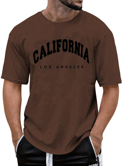 SOLY HUX Men's Letter Print Graphic T Shirt Short Sleeve Round Neck Summer Tee Tops