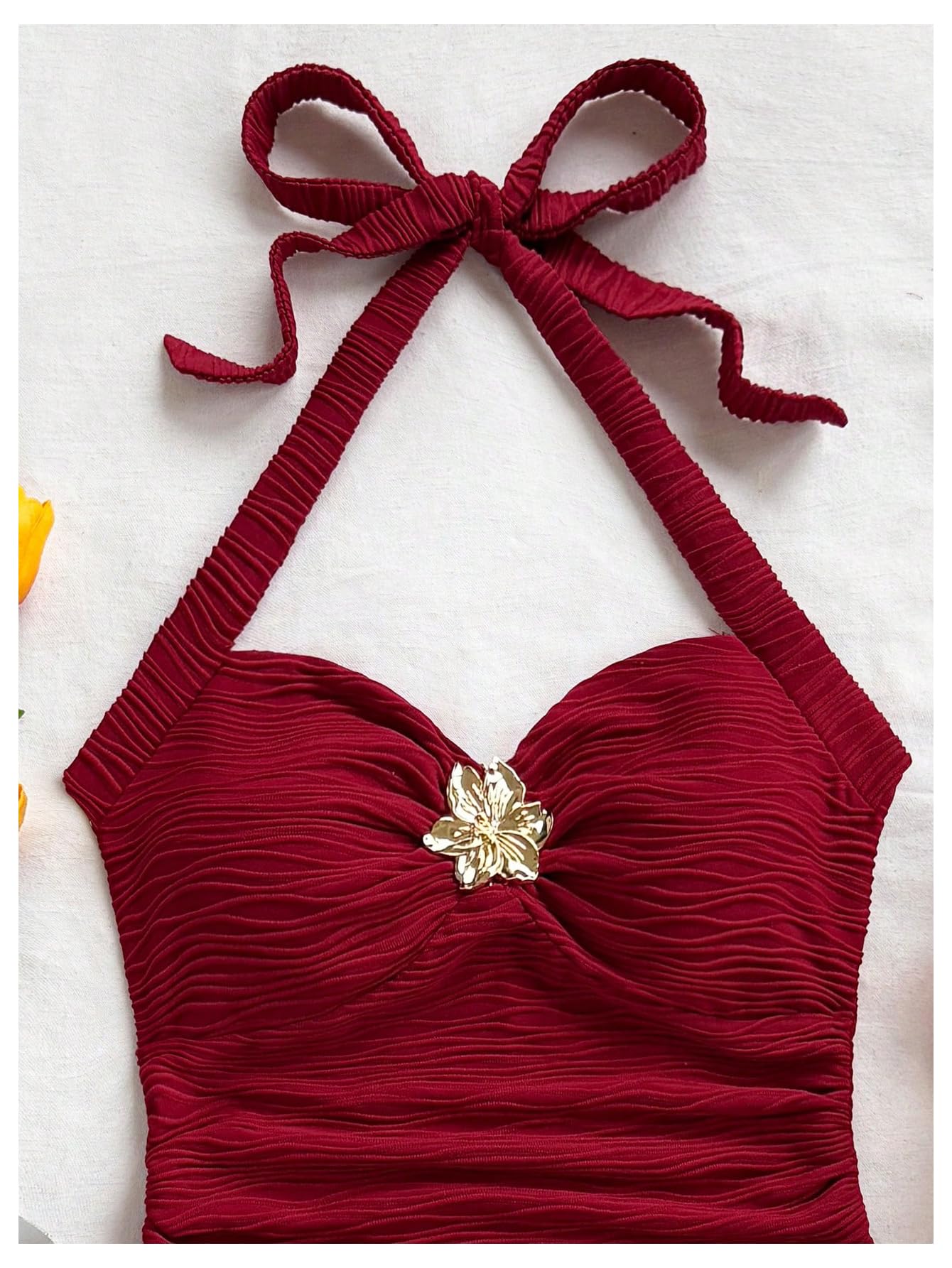 Women's V Neck Halter Tops Open Back