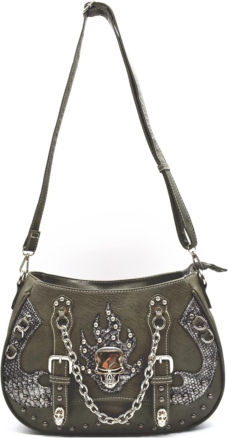 Punk Gothic Rock Metallic Skull Chain Purse
