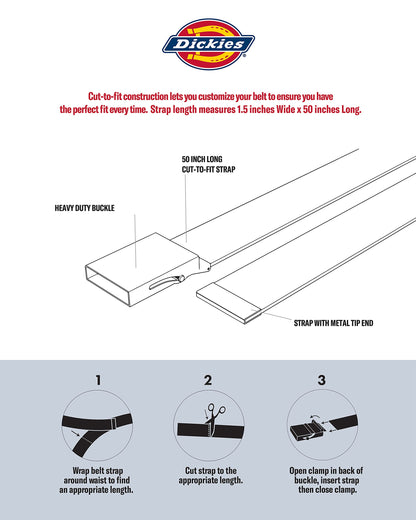 Dickies mens Fabric Web Belt - One Size Cut-to-fit