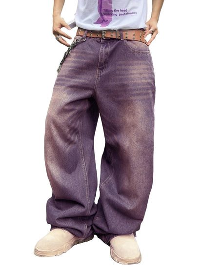 Mens Streetwear Hip Hop Baggy Wide Leg jeans