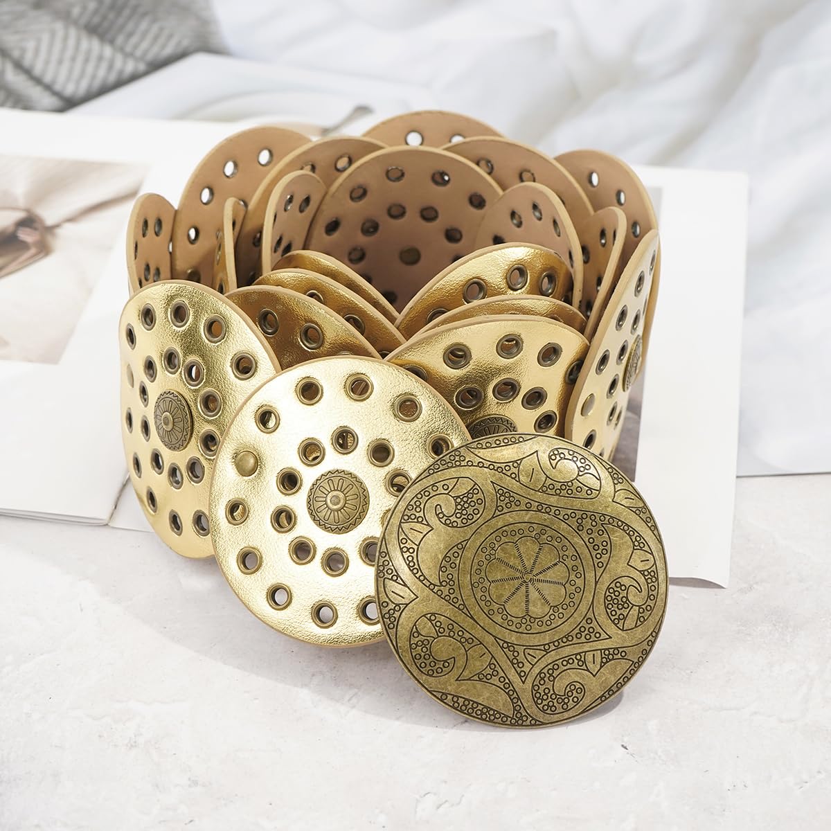 Wide Disc Vintage Chunky Waist Belt