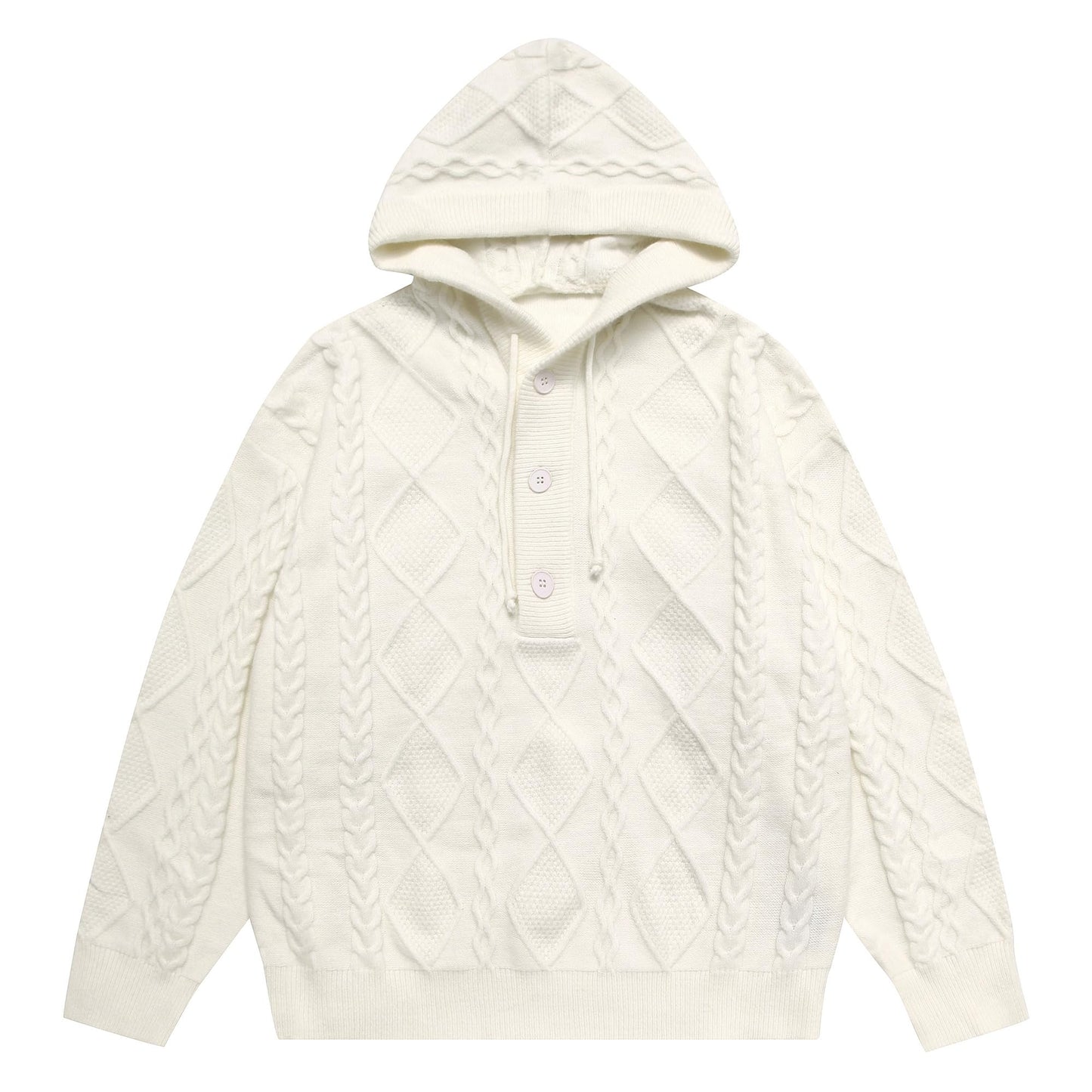 Mens Oversized Sweater Unisex Long Sleeve Cable Knit Sweaters