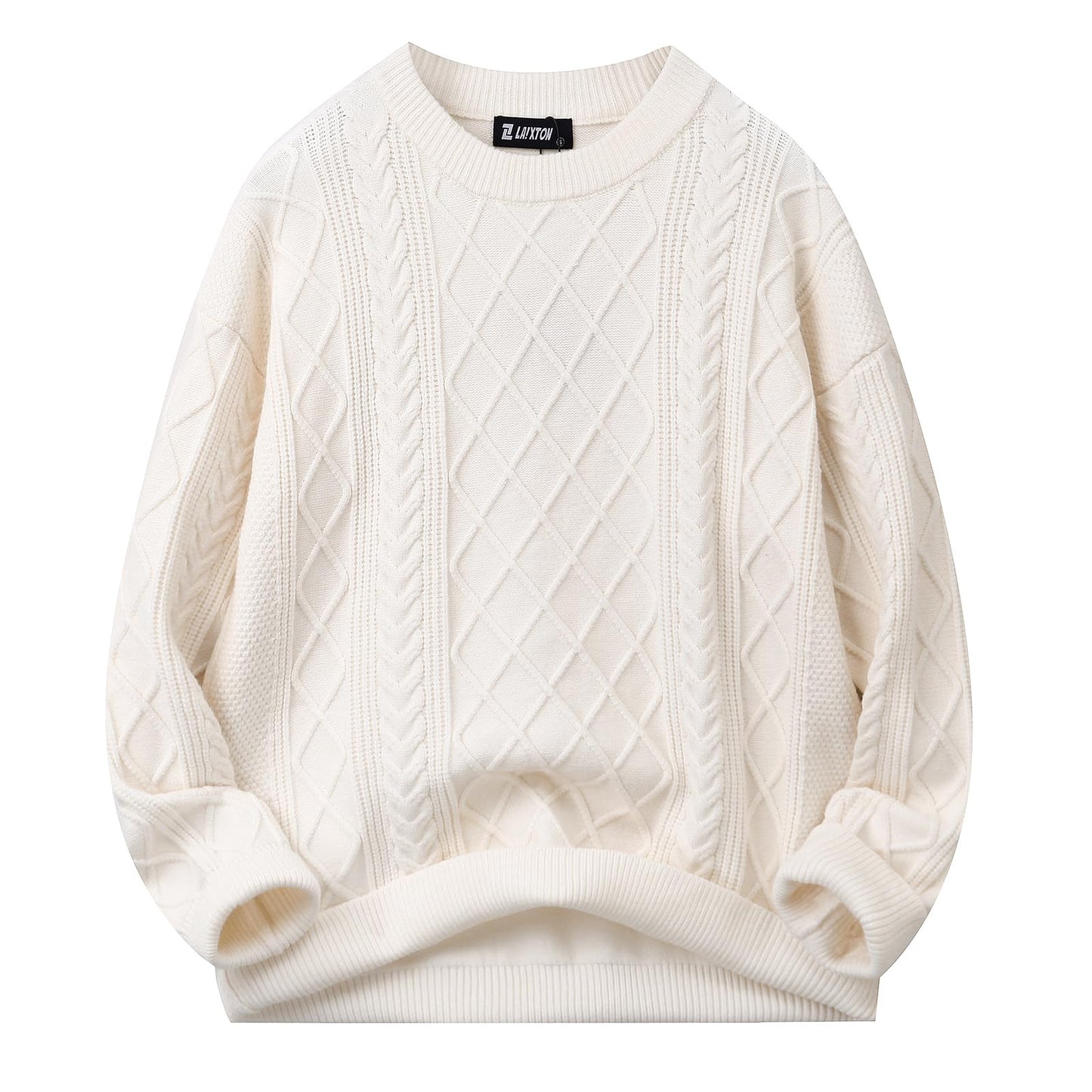 Mens Oversized Sweater Unisex Long Sleeve Cable Knit Sweaters