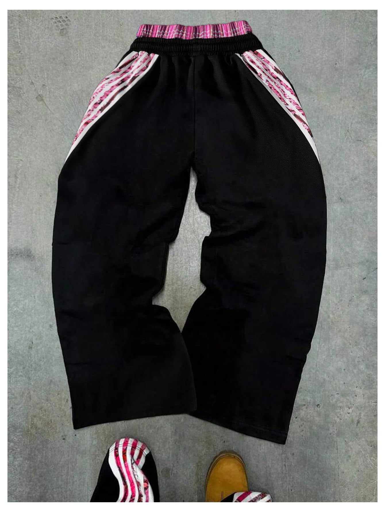 Men's Baggy Sweatpants Y2k Striped Side Wide Leg Pants Streetwear