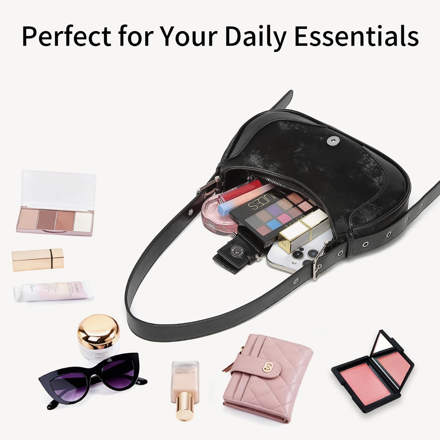 Y2k purse Shoulder Bag for Women Small Crescent Purses and Handbags