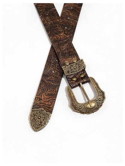 Leopard Print Belts for Women Faux Leather Y2K Belts