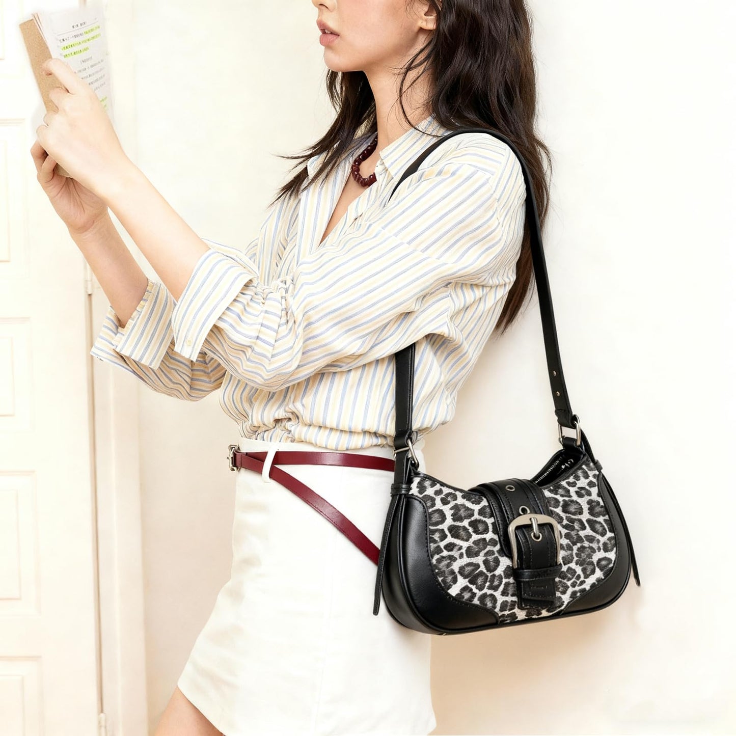 Y2k purse Shoulder Bag for Women Small Crescent Purses and Handbags