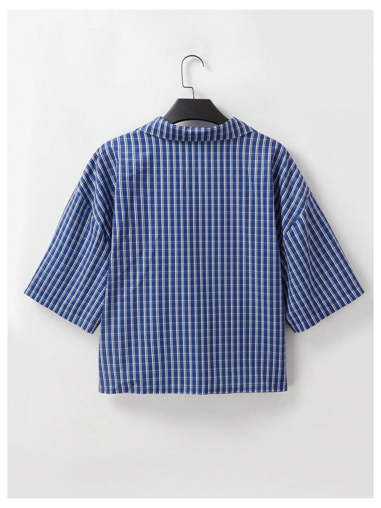 Men's Gingham Cropped Button Down Shirts