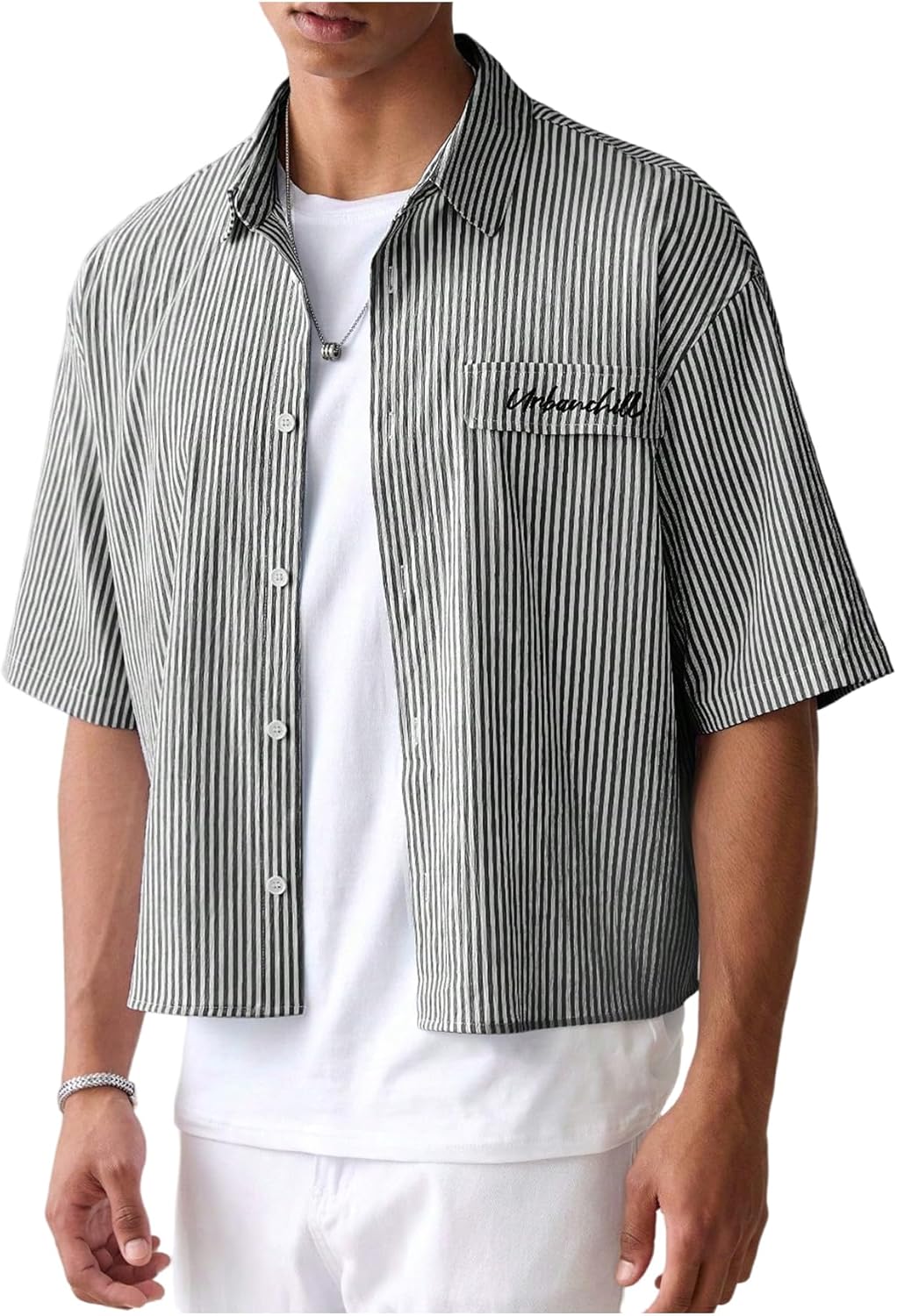 Men's Striped Button Down top