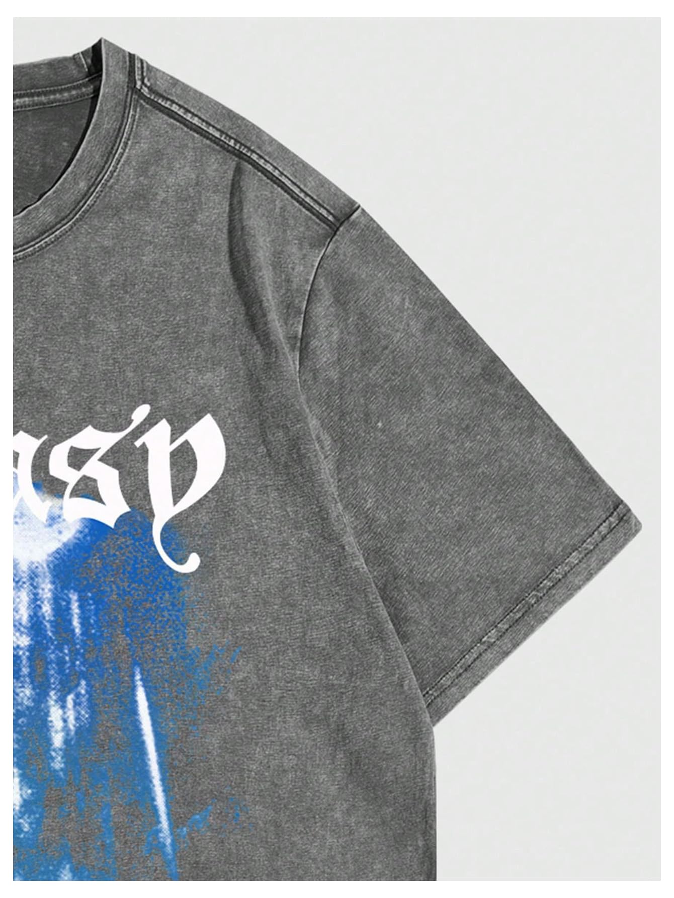 SOLY HUX Men's Letter Print Graphic T Shirt Short Sleeve Round Neck Summer Tee Tops