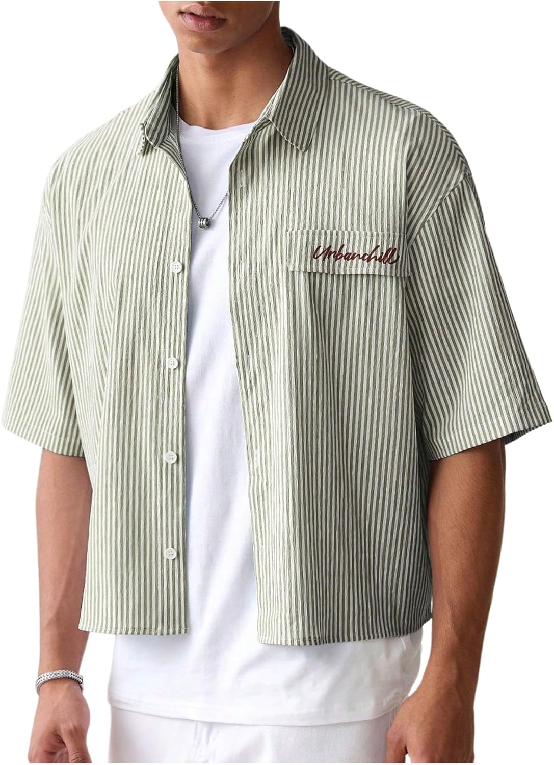 Men's Striped Button Down top