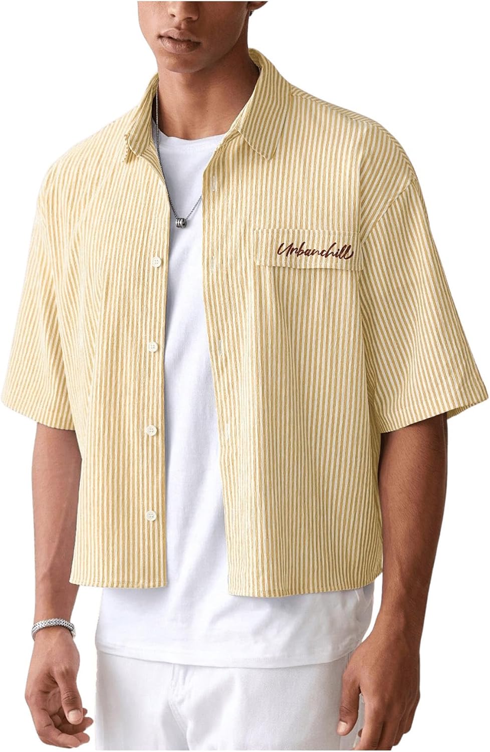 Men's Striped Button Down top