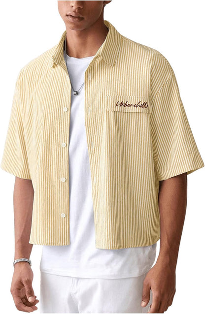 Men's Striped Button Down top