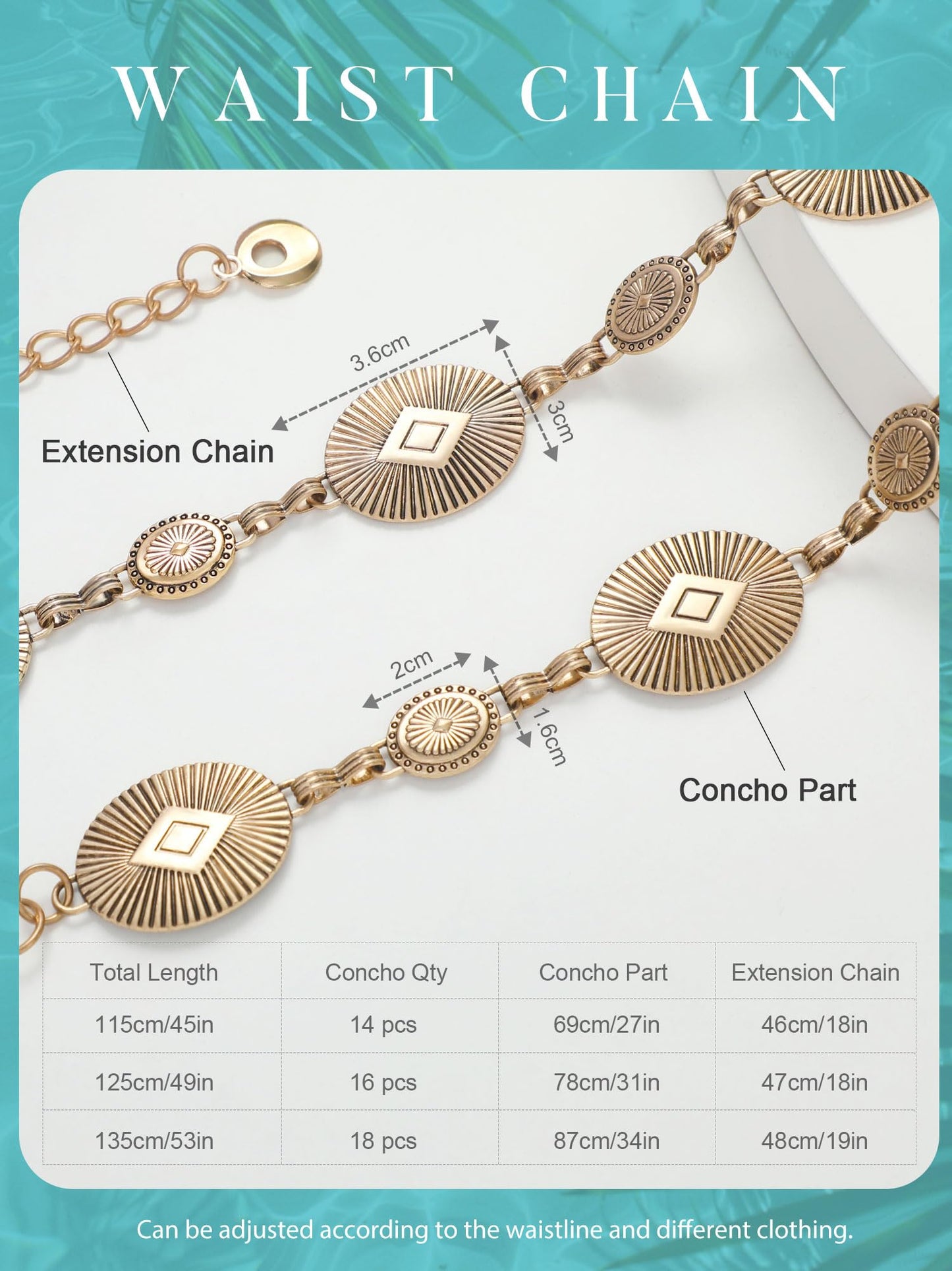 Metal Waist Chain Link Belt