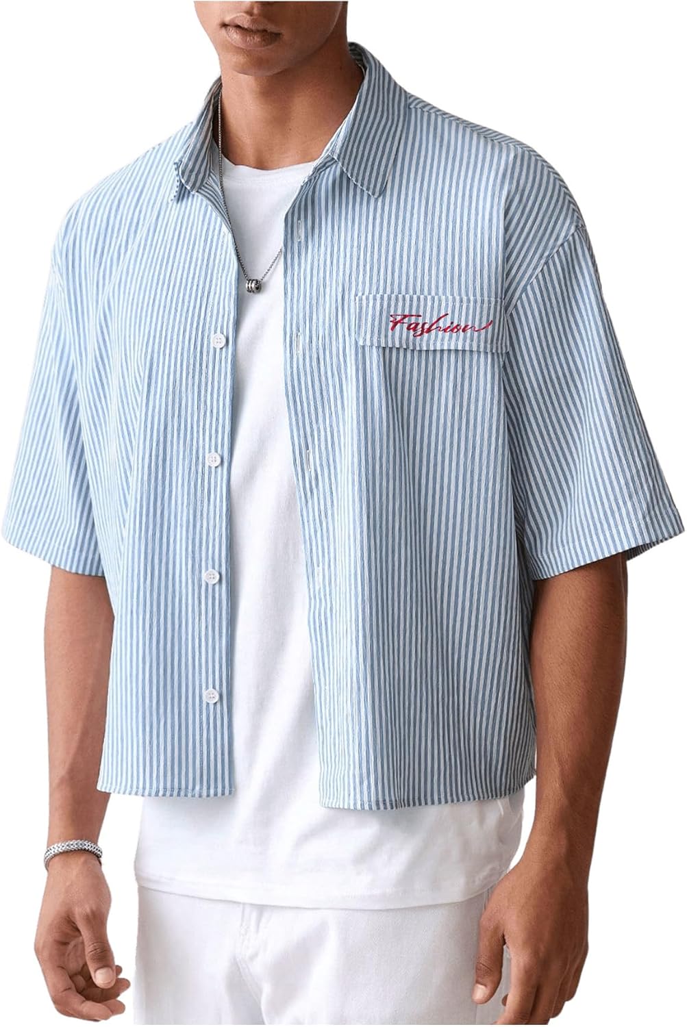 Men's Striped Button Down top