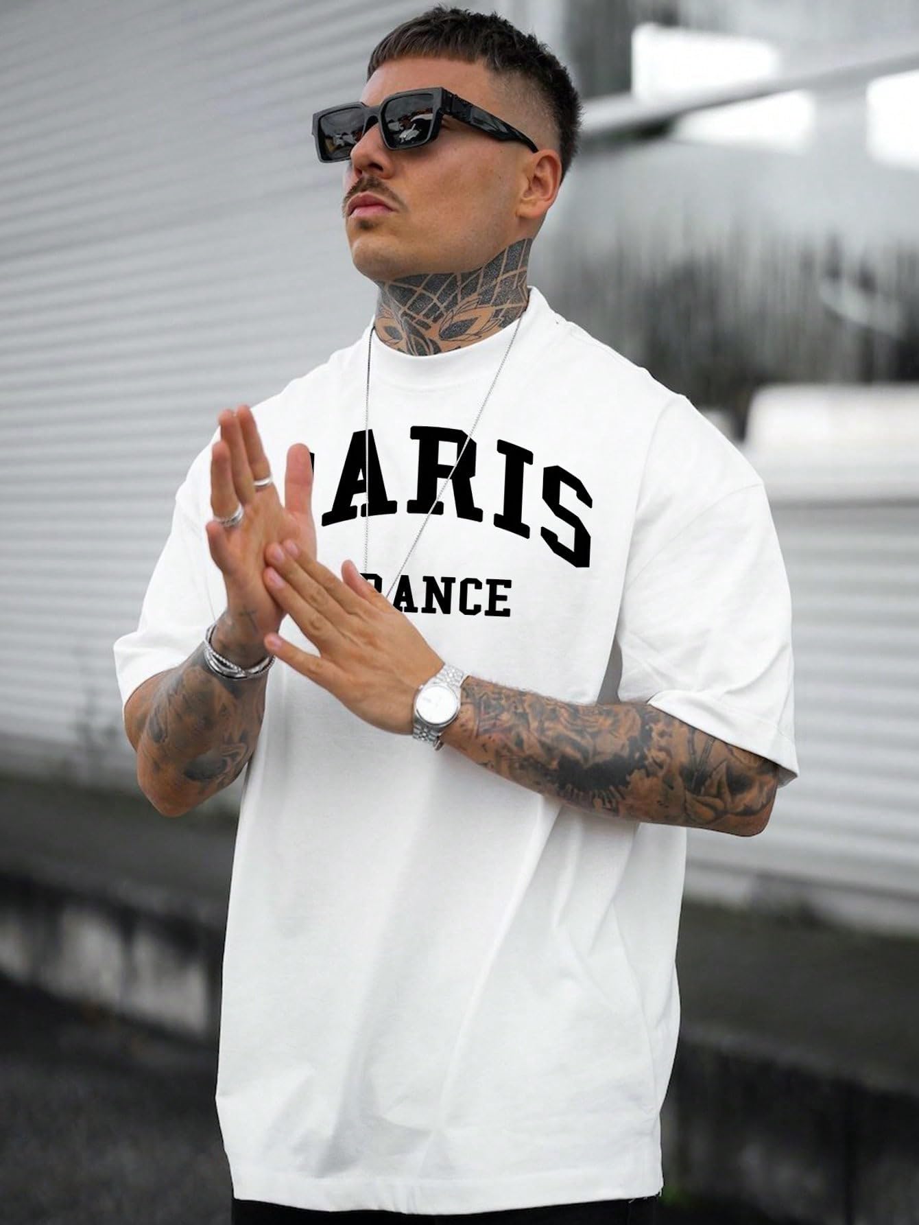 SOLY HUX Men's Letter Print Graphic T Shirt Short Sleeve Round Neck Summer Tee Tops