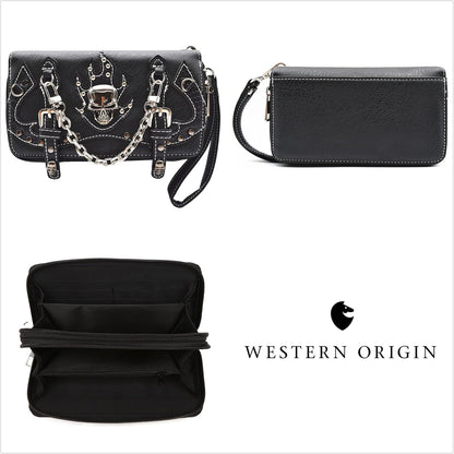 Punk Gothic Rock Metallic Skull Chain Purse