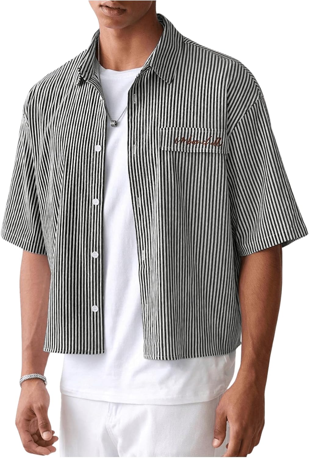Men's Striped Button Down top