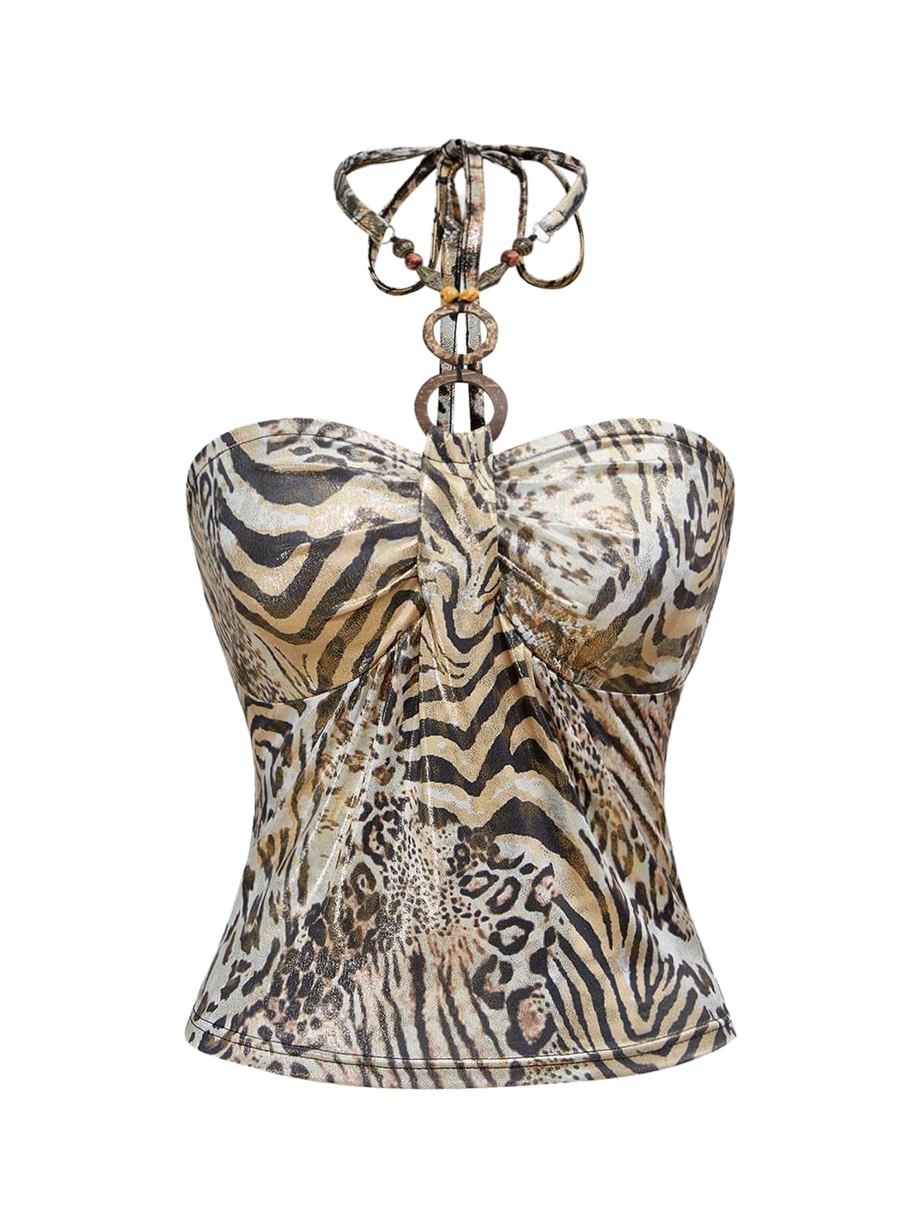 Women's Leopard Print Halter Top