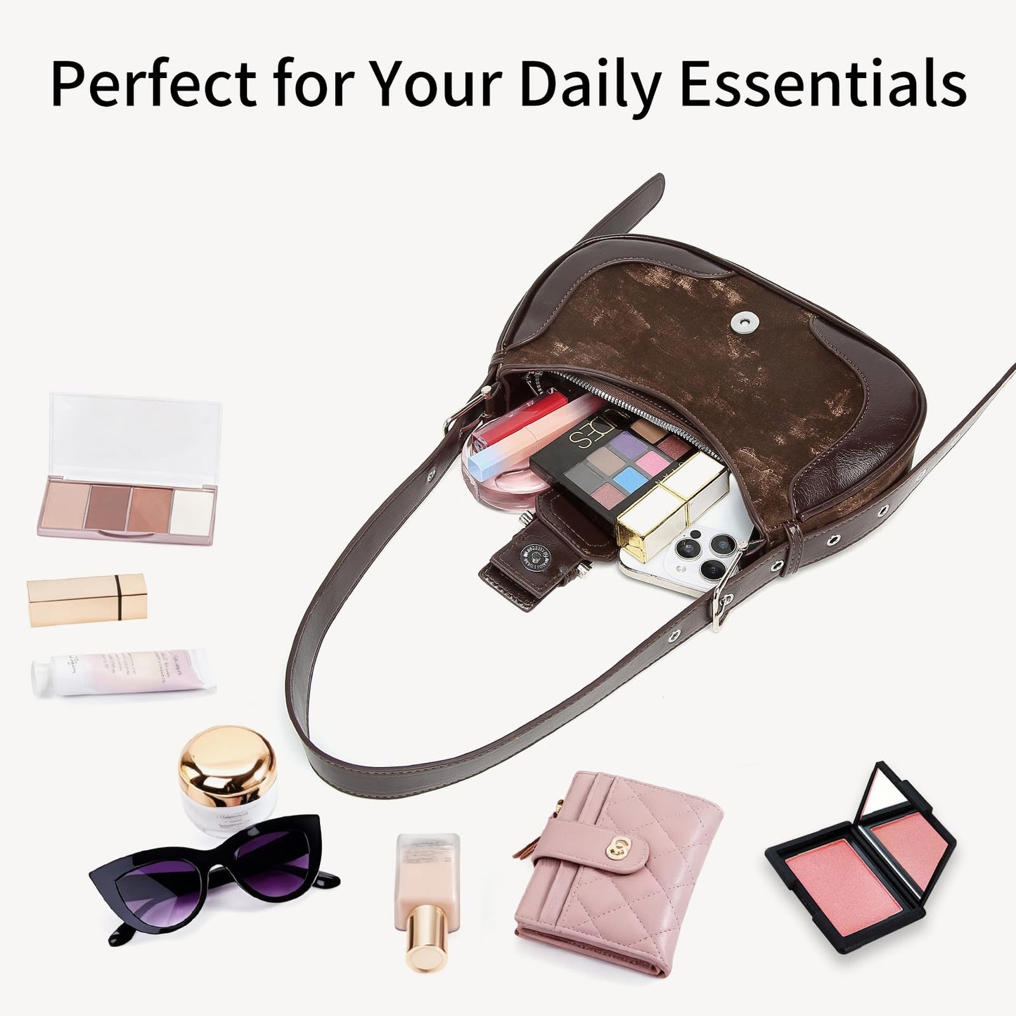 Y2k purse Shoulder Bag for Women Small Crescent Purses and Handbags