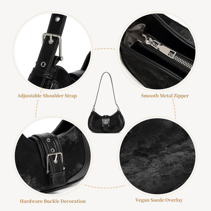 Y2k purse Shoulder Bag for Women Small Crescent Purses and Handbags