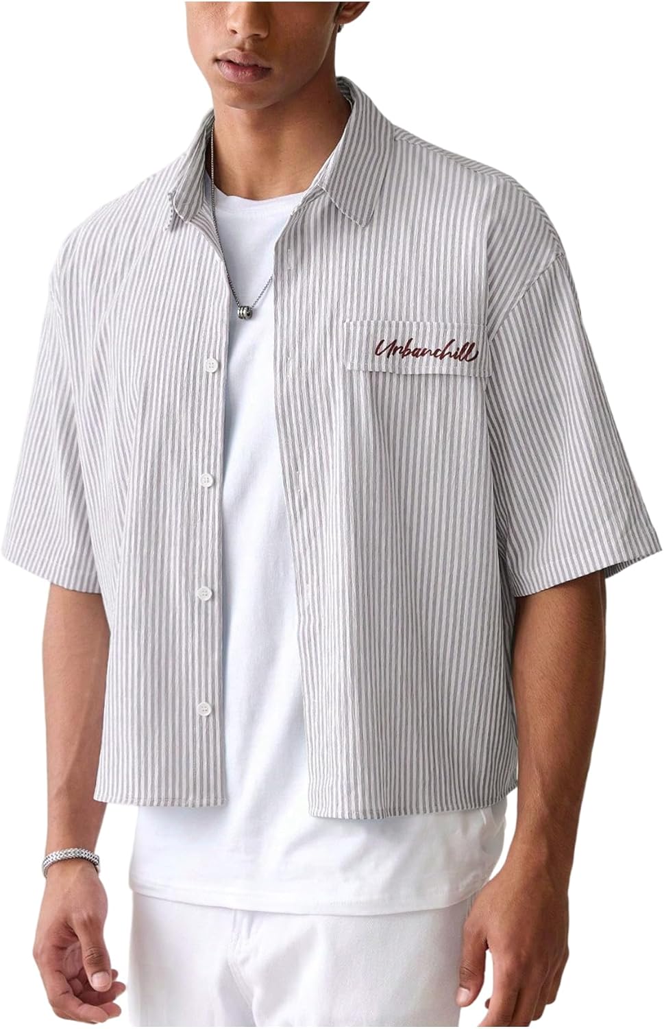 Men's Striped Button Down top