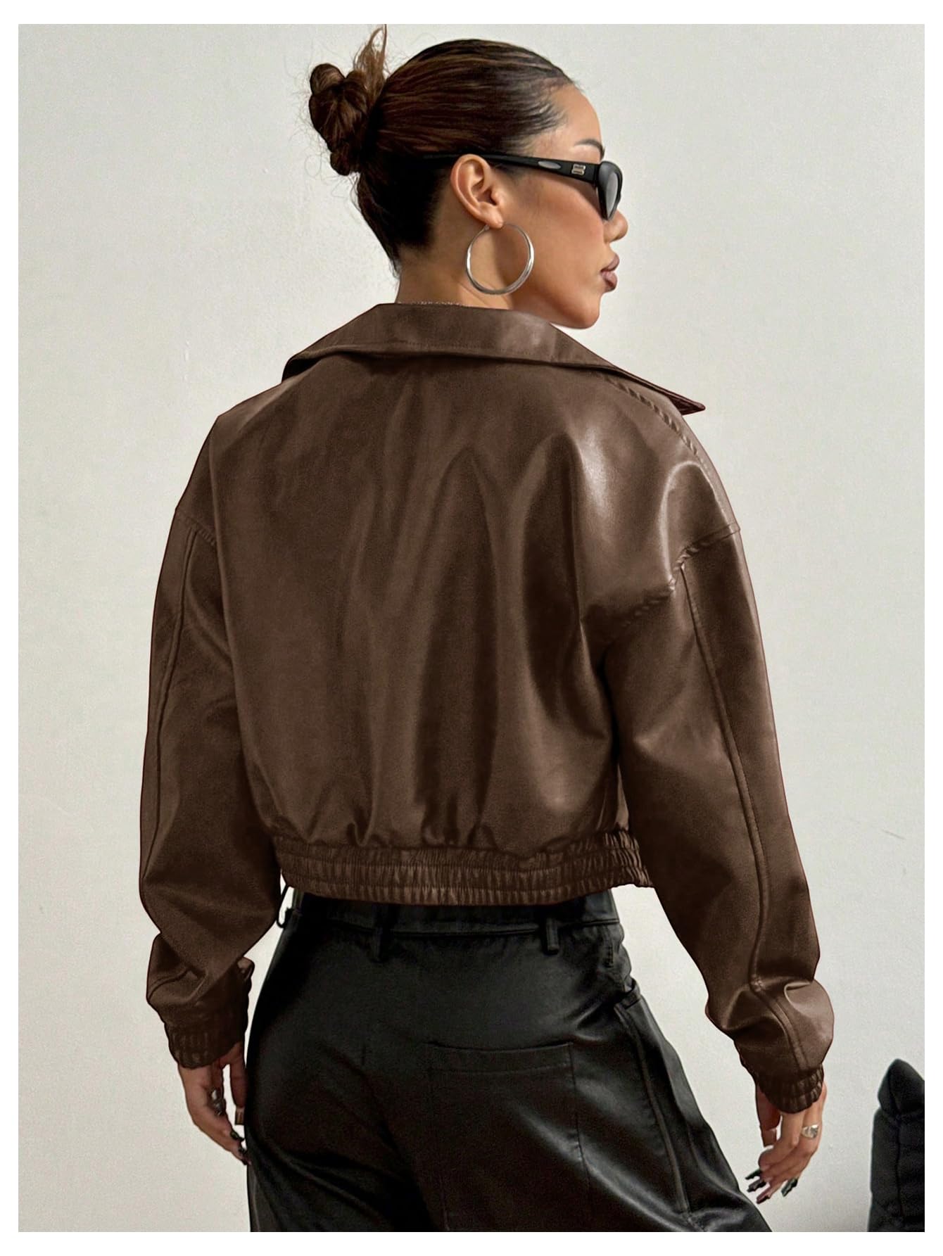 Women's Zip Up Motorcycle leather jacket