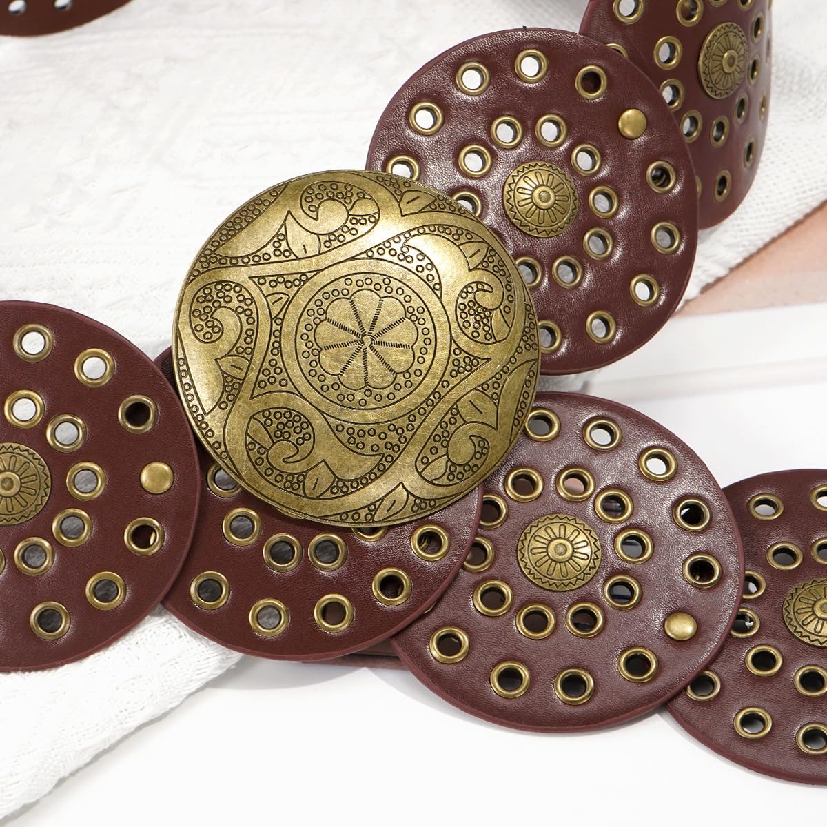 Wide Disc Vintage Chunky Waist Belt