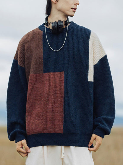 Mens Oversized Sweater Unisex Long Sleeve Cable Knit Sweaters