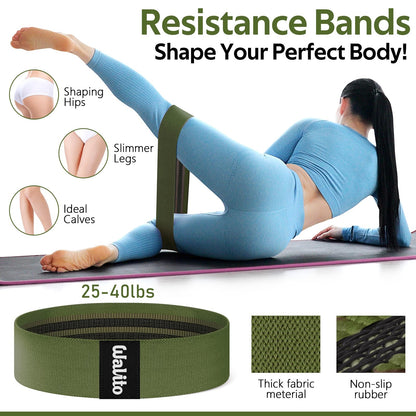 WALITO 7Pcs Barbell Pad Set for Hip Thrust - Squat Pad,Gym Accessories for Women with Bar Bad,Bench Press, with Gym Ankle Straps,Resistance Bands for Working Out,Lifting Strap,Carry Bag