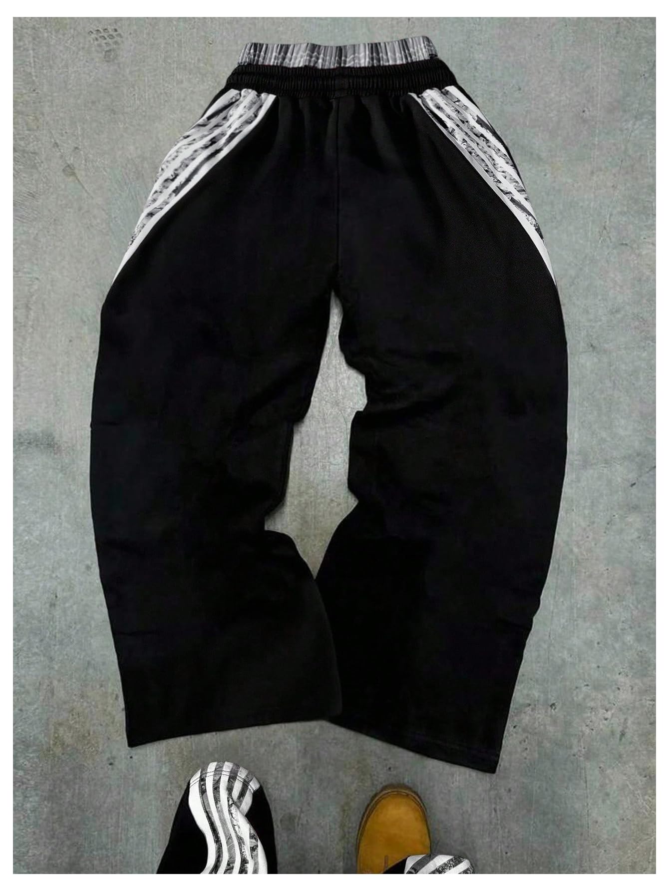 Men's Baggy Sweatpants Y2k Striped Side Wide Leg Pants Streetwear