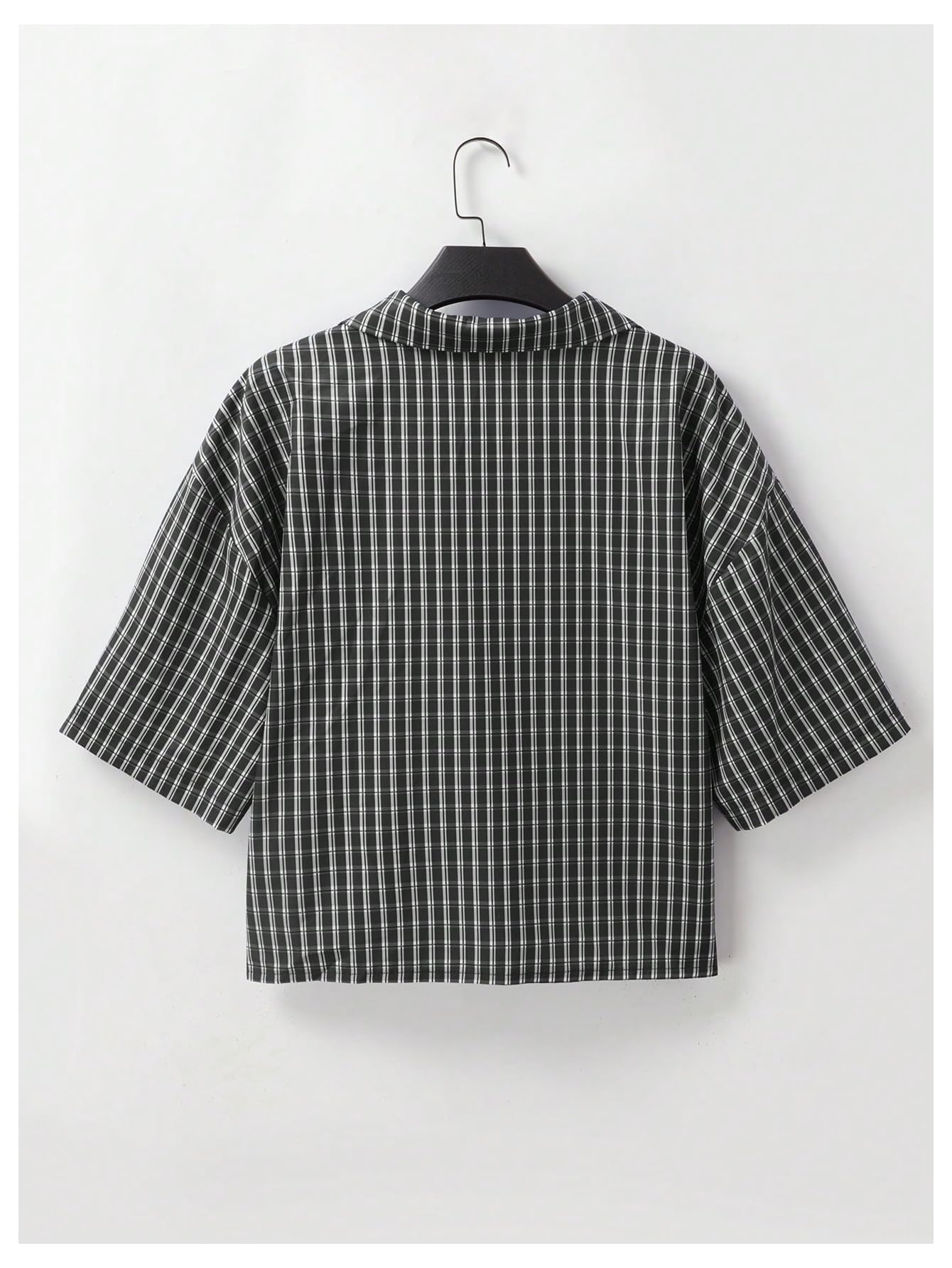Men's Gingham Cropped Button Down Shirts