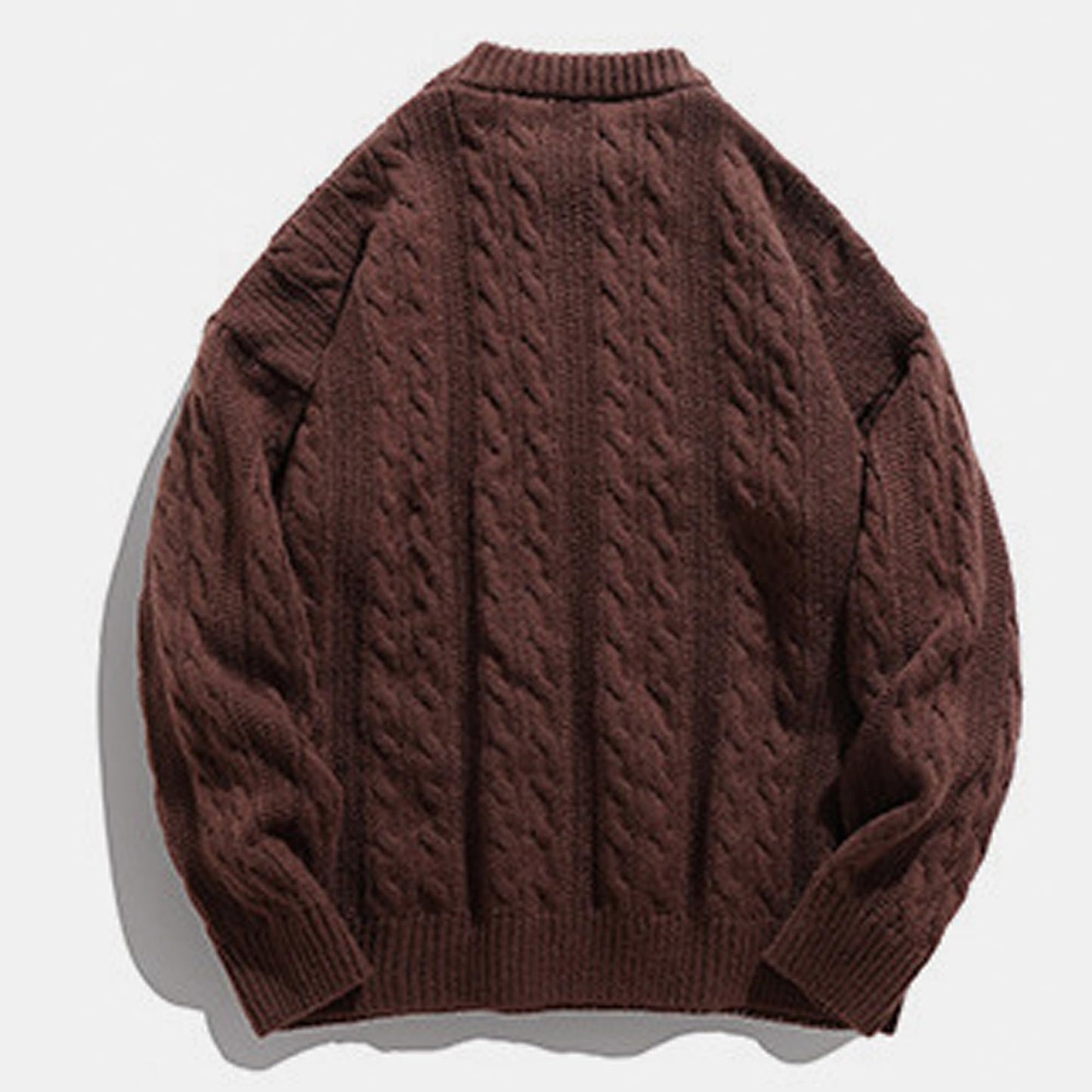 Mens Oversized Sweater Unisex Long Sleeve Cable Knit Sweaters