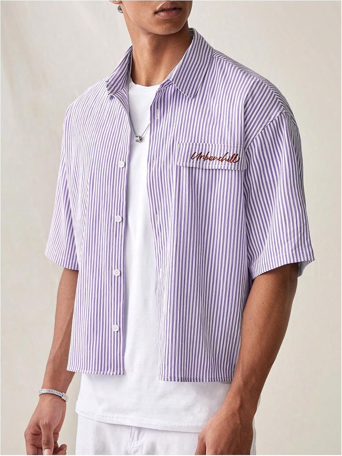 Men's Striped Button Down top