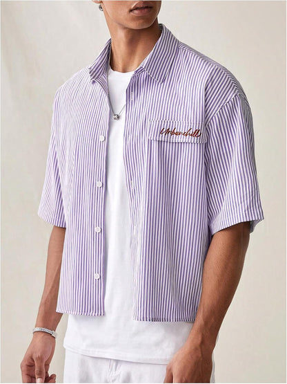 Men's Striped Button Down top