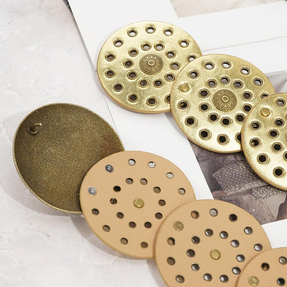 Wide Disc Belt for Women Vintage Hollow Boho Leather Belt Western Chunky Waist Belt Cowboy Metal Buckle Concho Belts