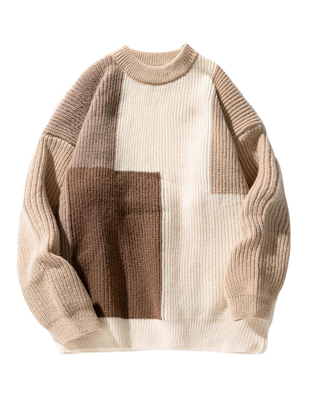 Mens Oversized Sweater Unisex Long Sleeve Cable Knit Sweaters