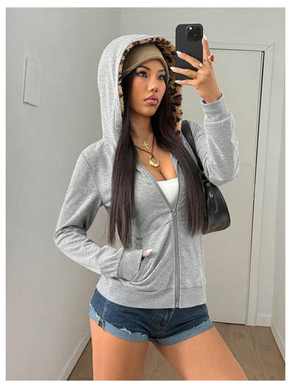 Women's Y2k Leopard Print jacket