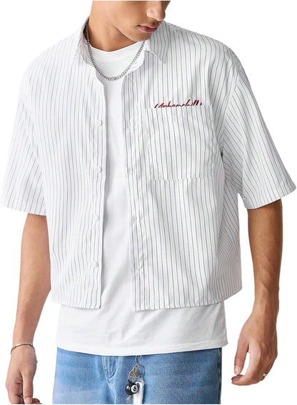 Men's Striped Button Down top