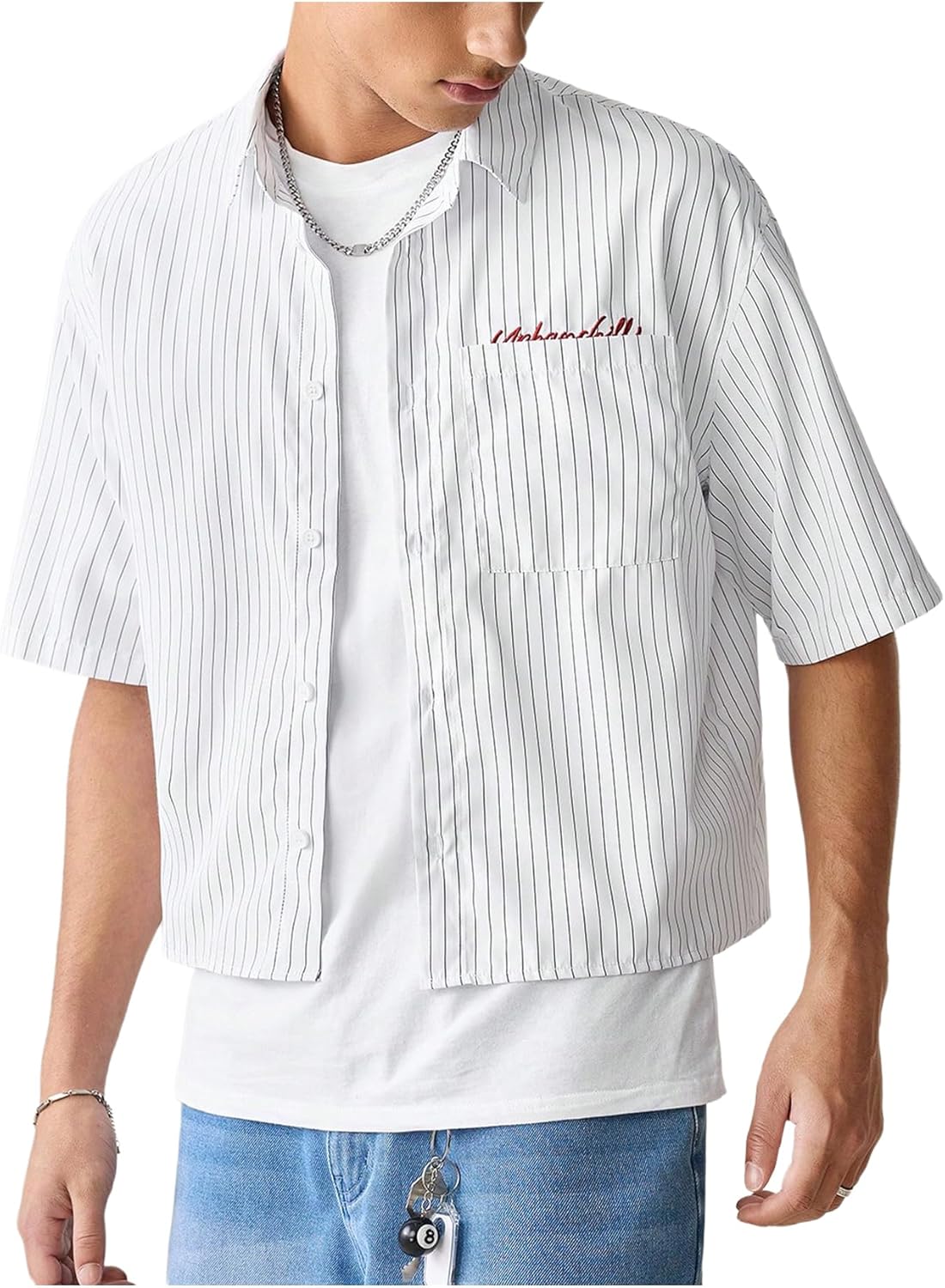 Men's Striped Button Down top