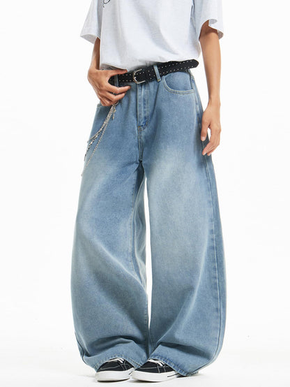 Mens Streetwear Hip Hop Baggy Wide Leg jeans