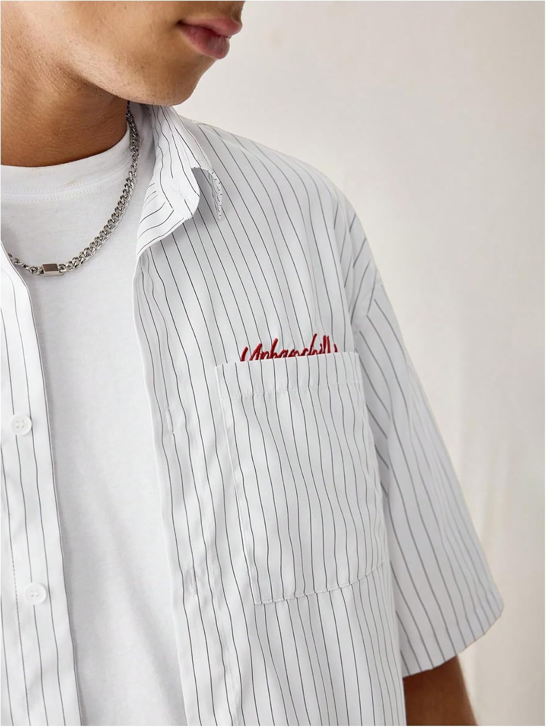 Men's Striped Button Down top