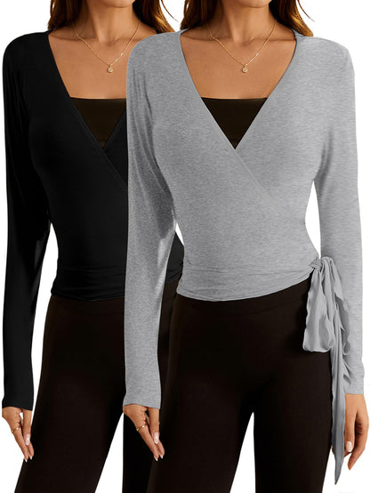 Women's Pilates Outfits Wrapped shirt