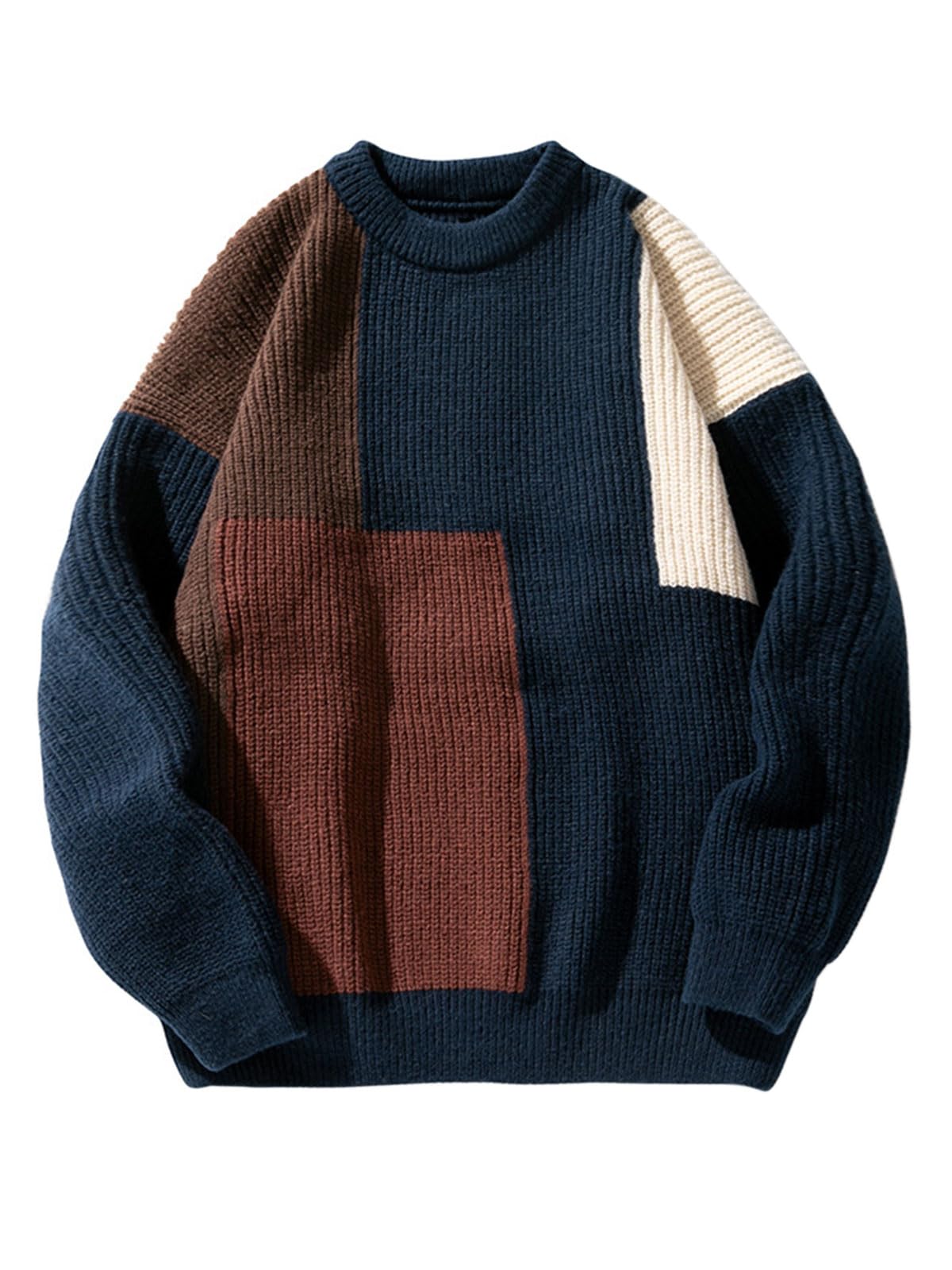 Mens Oversized Sweater Unisex Long Sleeve Cable Knit Sweaters