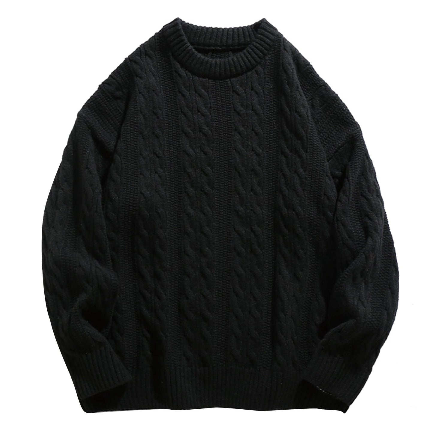 Mens Oversized Sweater Unisex Long Sleeve Cable Knit Sweaters