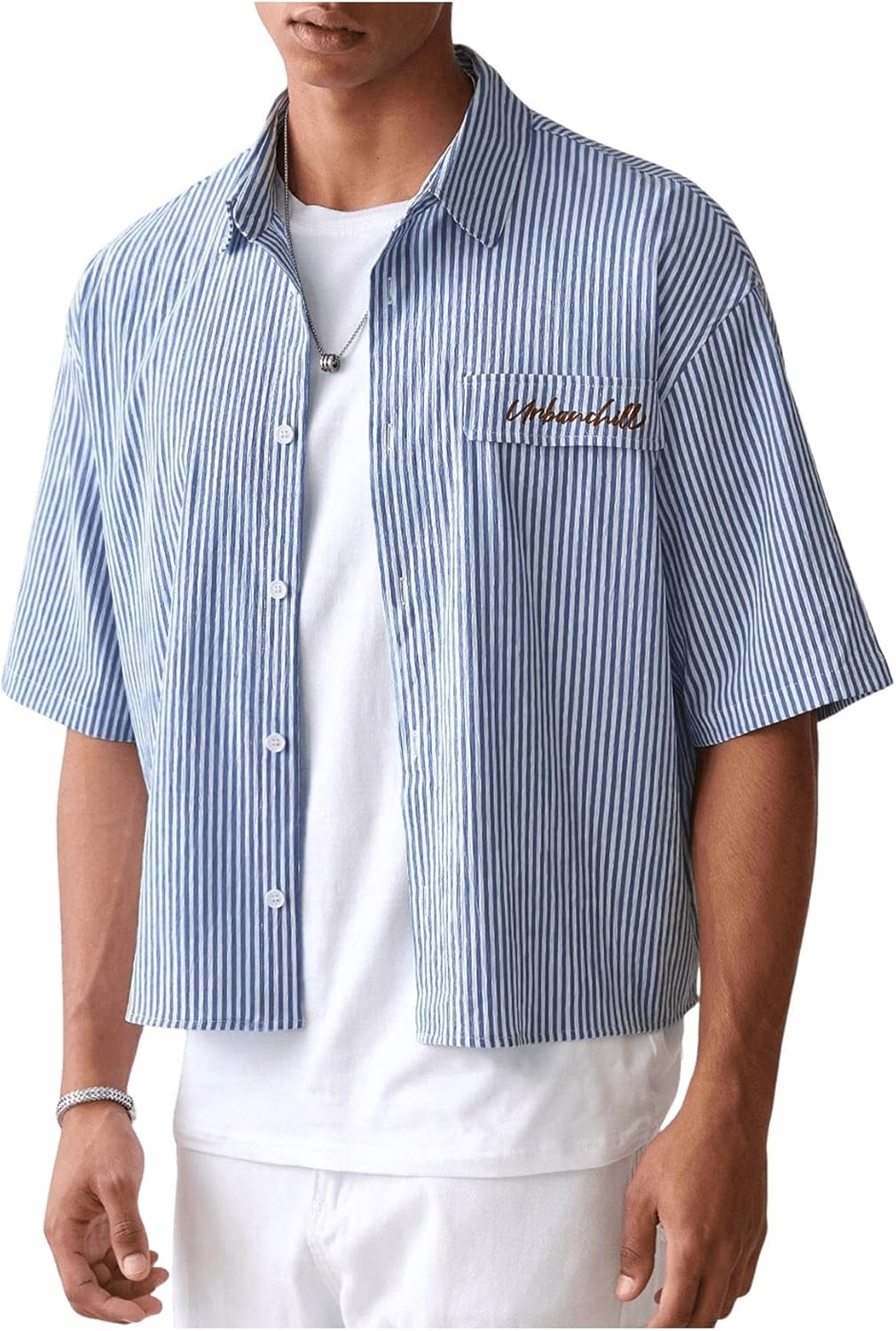 Men's Striped Button Down top